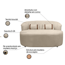 Ver imagem 3 de Banco Orgânico 2 Lugares Sofá Roma Sala Almofadas 140cm Bouclé:bege