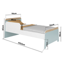 Ver imagem 6 de Cama Infantil com Protecao Lateral Lorenza Branco/Verde Bellagio