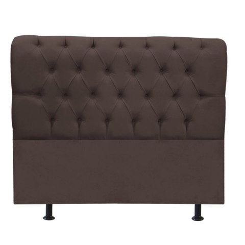 Cabeceira Estofada Cama Box Queen 160cm París Corino Marrom- Mabe Magazine