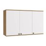 Armário Aéreo Celeste Kappesberg 100% Mdf 3 Portas Nogueira/branco 120cm - 1
