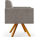Ver imagem 7 de Kit 02 Poltronas Giratórias Sala de Estar Base de Madeira Helô L02 Bouclê Bege - Lyam Decor