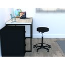 Ver imagem 2 de Cadeira Escritório Caixa Operadora sem Encosto Metal Wood Design Preto/Couro