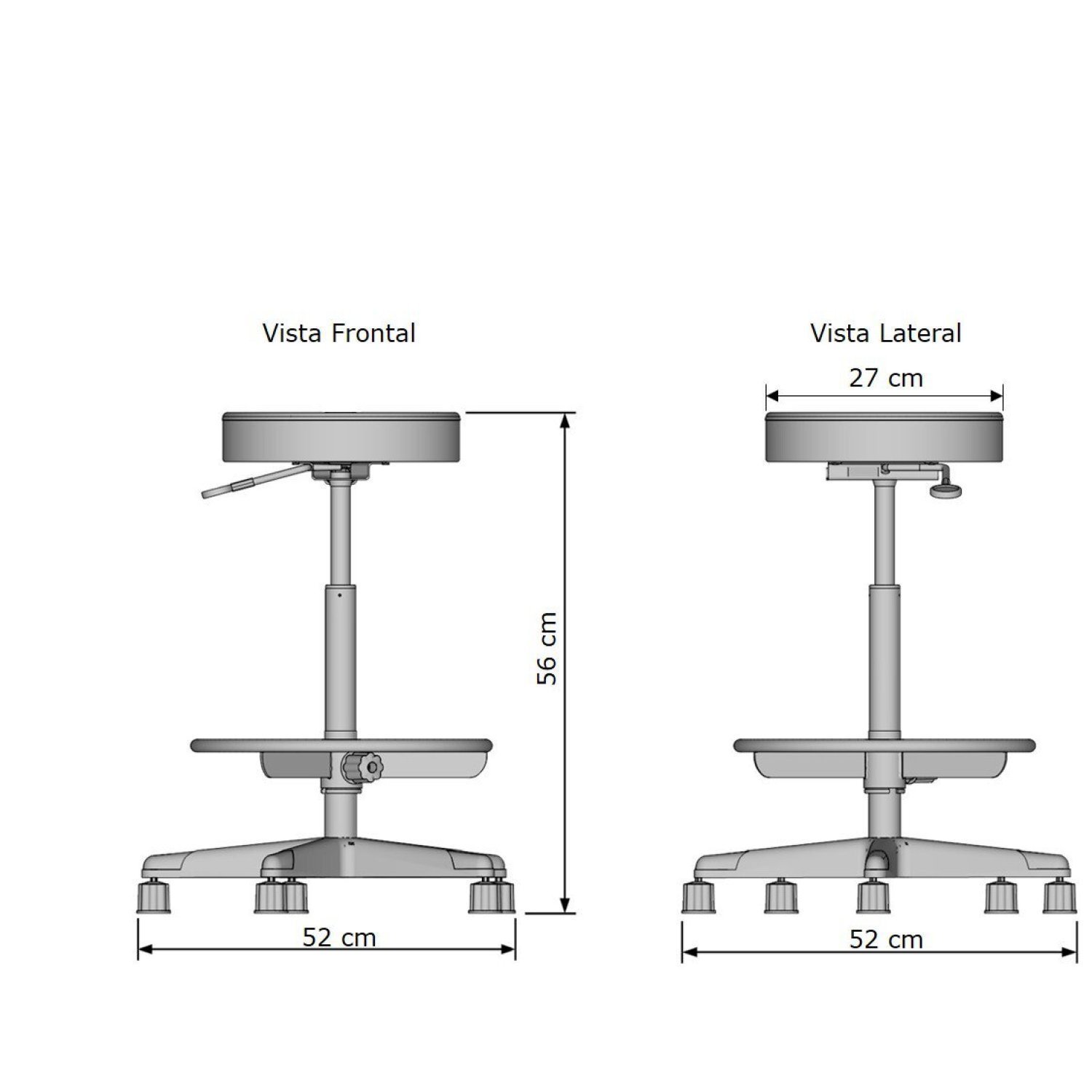 Cadeira Escritório Caixa Operadora Sem Encosto Metal Wood Design - 3