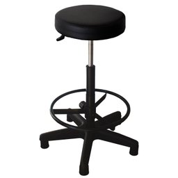 Cadeira Escritório Caixa Operadora sem Encosto Metal Wood Design Preto/Couro - 1