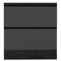 Balcão com Tampo 80cm com 1 Porta e 1 Gaveta Etna Cor Grafite Poliman Móveis - 2