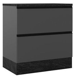 Balcão com Tampo 80cm com 1 Porta e 1 Gaveta Etna Cor Grafite Poliman Móveis - 1