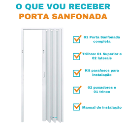 Porta Sanfonada Pvc 1,21m Branco Neve - 5