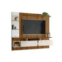 Ver imagem 3 de Painel Vega P/ Tvs até 55'' C/ Gaveteiros e Prateleiras Suporte para Itens - Freijo Ripado/off