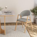 Ver imagem 3 de Kit 4 Cadeiras Mesa Jantar Suellen Versátil Reforçada Linho Cor:cinza Claro