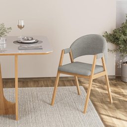 Kit 4 Cadeiras Mesa Jantar Suellen Versátil Reforçada Linho Cor:cinza Claro - 3