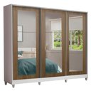 Ver imagem 2 de Guarda-roupa Casal Madesa 100% Mdf Eros 3 Portas de Correr de Espelho com Pés - Branco/rustic