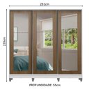 Ver imagem 3 de Guarda-roupa Casal Madesa 100% Mdf Eros 3 Portas de Correr de Espelho com Pés - Branco/rustic