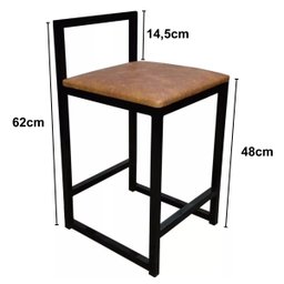 Banqueta Baixa Quadrada para Cozinha Bar Balcão:jambo - 2