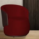 Ver imagem 2 de Poltrona Organica Recepção para Sala Aisha Corano Marrom e Suede Vermelho - Incasa Decor