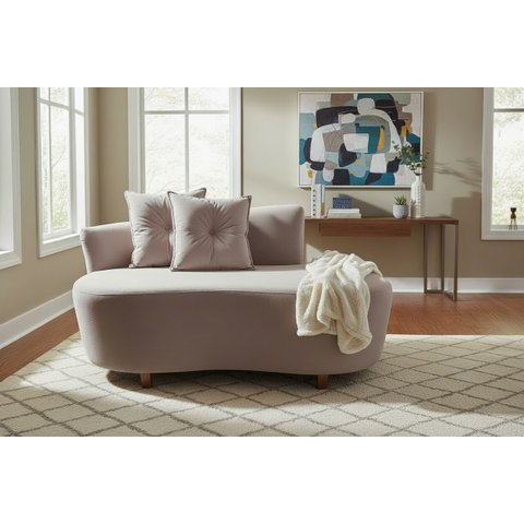 Namoradeira Sofá Feijão Suria 150cm Orgânica Suede Capuccino