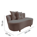 Ver mais imagens de Namoradeira Sofá Feijão Suria 150cm Orgânica Suede Capuccino