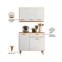 Ver imagem 5 de Kit Cozinha Compacta Ester 5 Portas 1 Gaveta com Tampo - Freijó/off