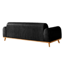 Ver imagem 4 de Sofá Living Átila Couro Ecológico Preto, 2,50 Metros, Design Retrô.