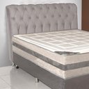 Ver imagem 2 de Cabeceira para Cama Box Queen Bom Pastor Sofistic Estofada Veludo Luxo Creme