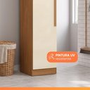 Ver imagem 2 de Armário Multiuso para Lavanderia Madrid 1 Porta 4 Prateleiras MDP Madeirado-Off White Maxel Móveis