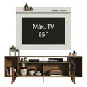Ver imagem 4 de Rack Madesa Cancun com Pés e Painel para Tv até 65 Polegadas - Rustic/branco 5z9b