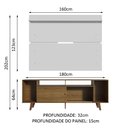 Ver imagem 3 de Rack Madesa Cancun com Pés e Painel para Tv até 65 Polegadas - Rustic/branco 5z9b