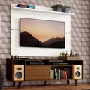 Ver imagem 1 de Rack Madesa Cancun com Pés e Painel para Tv até 65 Polegadas - Rustic/branco 5z9b