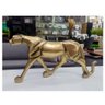 Decoração Escultura Leopardo Dourado Enfeite Sala 31,5cm - 3