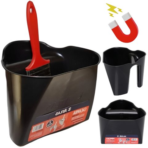Caçamba de Mão para Pintura 2l Plástica com Clip Magnético | Atlas