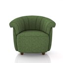 Ver imagem 2 de Poltrona Decorativa Latvia 86cm Pés de Madeira Linho Verde G45 - Gran Belo