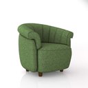 Ver imagem 4 de Poltrona Decorativa Latvia 86cm Pés de Madeira Linho Verde G45 - Gran Belo