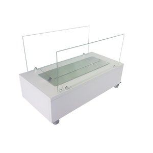 Lareira Ecológica 60 Cm Branca Inox