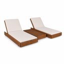 Ver imagem 2 de Conjunto 2 Espreguiçadeiras com Colchonete e Mesa Ref.512MC Rustic Yescasa Marrom/Nogueira