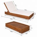 Ver imagem 4 de Conjunto 2 Espreguiçadeiras com Colchonete e Mesa Ref.512MC Rustic Yescasa Marrom/Nogueira