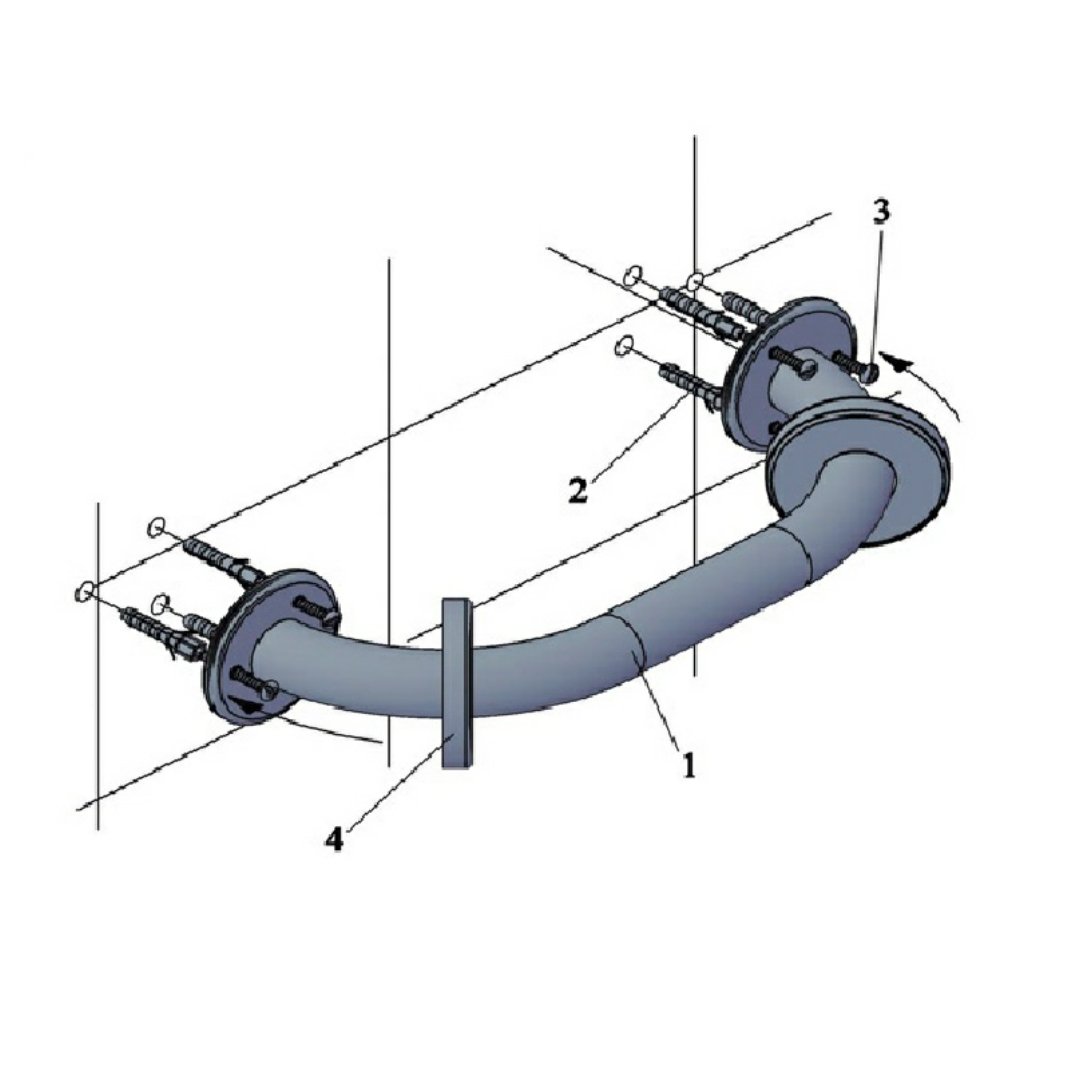 Barra De Apoio Para Banheiro Cromada Plus 80cm - 4