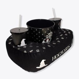 Kit Almofada Pipoca Fibra Suede Hogwarts Conjunto Cinema em Casa Balde Copos com Canudo Porta POP - 2