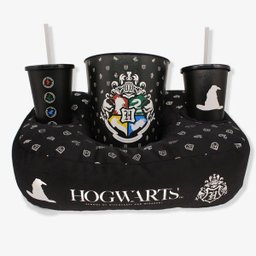 Kit Almofada Pipoca Fibra Suede Hogwarts Conjunto Cinema em Casa Balde Copos com Canudo Porta POP - 1