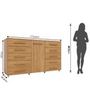 Ver imagem 3 de Cômoda 1 Porta 10 Gavetas com Rodízio Imperial Marrom/Freijó
