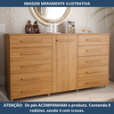 Ver imagem 5 de Cômoda 1 Porta 10 Gavetas com Rodízio Imperial Marrom/Freijó