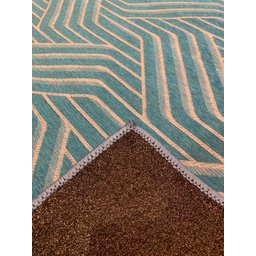 Tapete Sala Moderno Geometrico Azulejo 150x200 Cm Azul Claro - 3