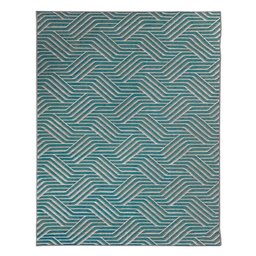 Tapete Sala Moderno Geometrico Azulejo 150x200 Cm Azul Claro - 1