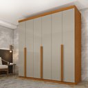Ver imagem 1 de Guarda-Roupa Casal com 6 Portas e 4 Gavetas 218cm Multimóveis CR35492 Cinamomo/Off White
