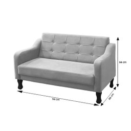 Poltrona Sofá Namoradeira Bella Decorativa 2 Lugares Para Sala Quarto Suede:Azul Turquesa - 5
