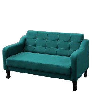 Poltrona Sofá Namoradeira Bella Decorativa 2 Lugares Para Sala Quarto Suede:Azul Turquesa
