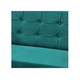 Poltrona Sofá Namoradeira Bella Decorativa 2 Lugares Para Sala Quarto Suede:Azul Turquesa - 4