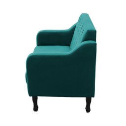 Poltrona Sofá Namoradeira Bella Decorativa 2 Lugares Para Sala Quarto Suede:Azul Turquesa - 3