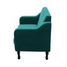 Poltrona Sofá Namoradeira Bella Decorativa 2 Lugares Para Sala Quarto Suede:Azul Turquesa - 3