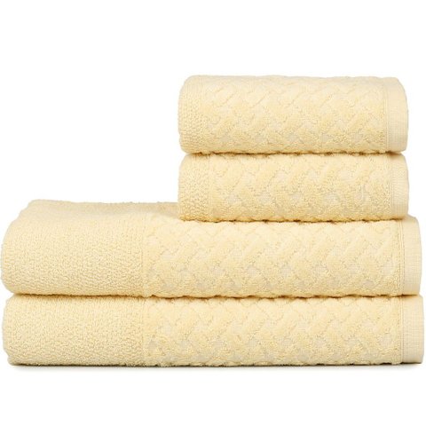 Jogo de Toalhas 4 Pçs Banho e Rosto Finesse 380g/m² 100% Algodão Atlântica Amarelo Citrino