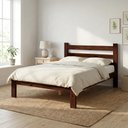 Ver imagem 2 de Cama de Casal com Colchão Madeira Maciça Reforçada Castanho