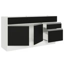 Ver imagem 5 de Balcão Gabinete de Pia Armário de Cozinha 150 cm 2 Gavetas 2 Portas (Sem Tampo e Pia) Branco/Preto Glamy Madesa
